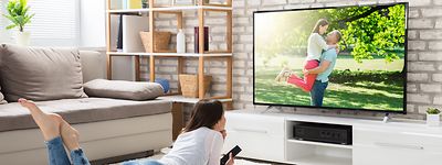 Woman enjoying TV