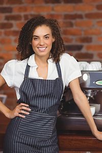 Woman at Coffee Machine